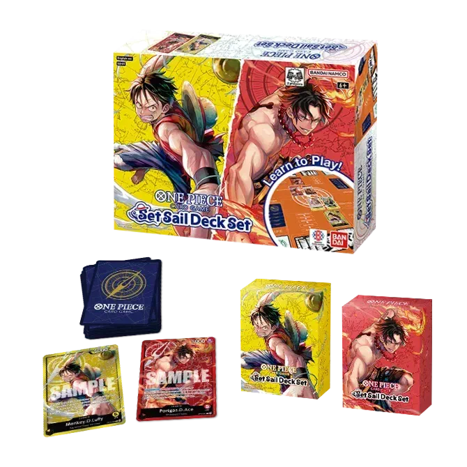 One Piece Card Game: Set Sail Deck Set [SD-01] Teaches Two Players the Game with Luffy and Ace