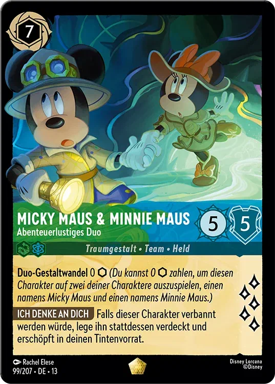 Mickey and Minnie Mouse duo card