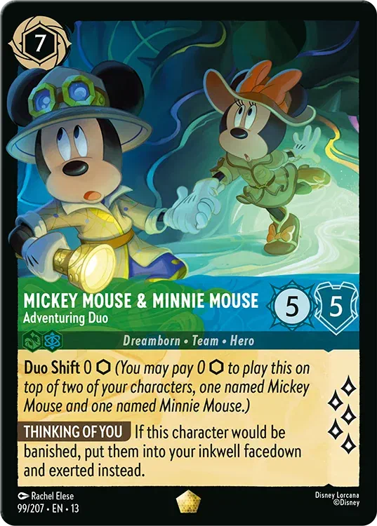 Mickey and Minnie Mouse duo card