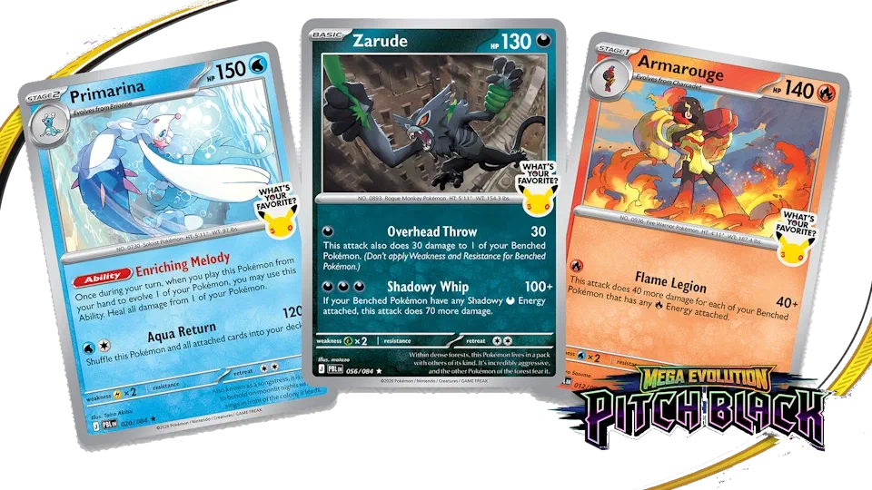 Pokémon TCG: Primarina, Zarude & Armarouge Promos Revealed for Mega Evolution—Pitch Black